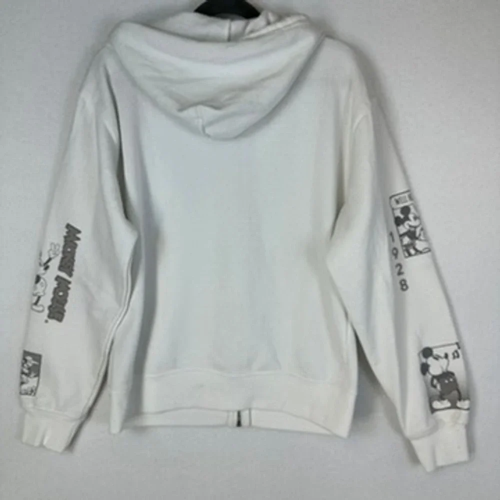 Kids Disney Mickey & Friends White Zip Up Hoodie Sweatshirt Size SM